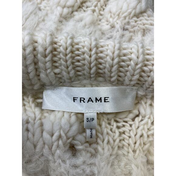 Frame 'Popcorn' White Wool Stripe Sweater Size S - Picture 4 of 5